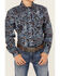 Cinch Boys' Paisley Print Long Sleeve Button-Down Western Shirt, Blue, hi-res