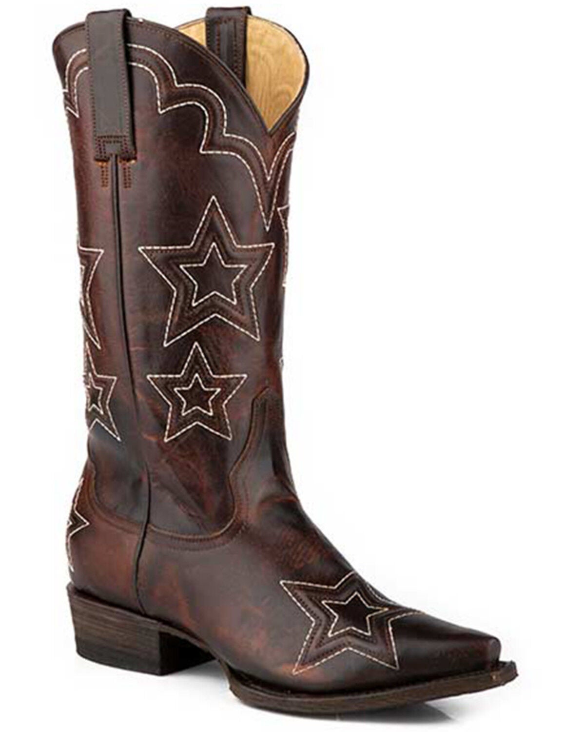 Image #1 - Stetson Women's Cosmo Western Boots - Snip Toe, Brown, hi-res