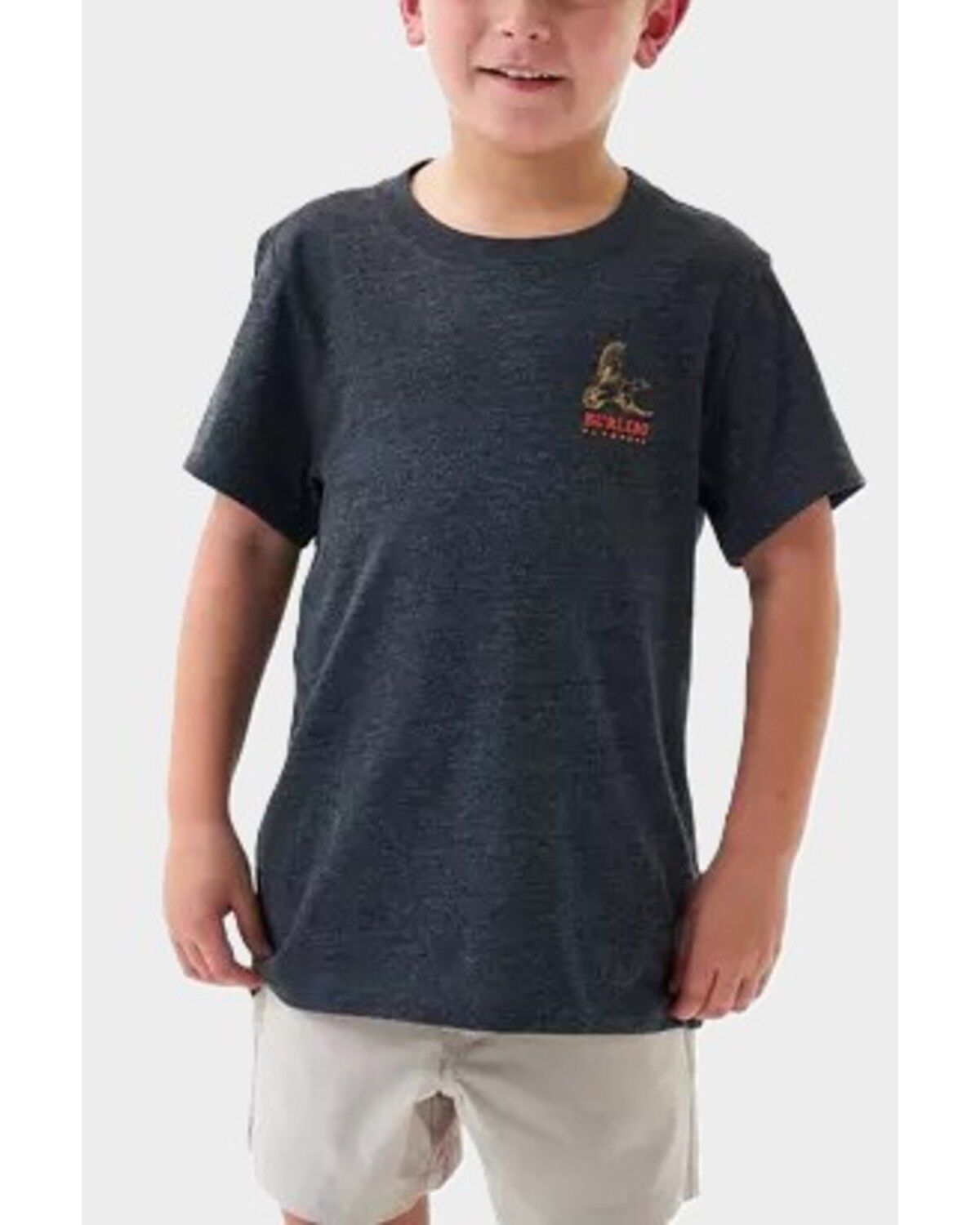 Image #2 - Burlebo Boys' Duck Logo Short Sleeve Graphic T-Shirt, Black, hi-res