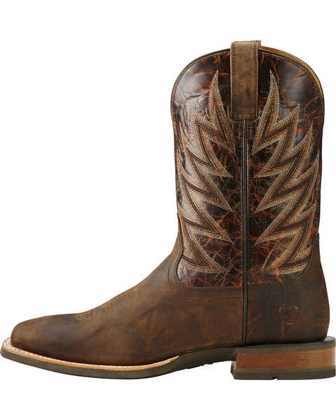 Image #2 - Ariat Men's Challenger Branding Iron Western Performance Boots - Broad Square Toe, Brown, hi-res