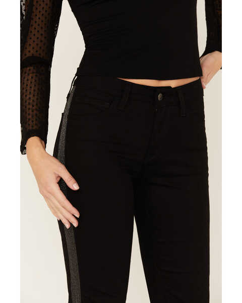 Image #4 - Ariat Women's Chain Stripe Slim Trouser Flare Jeans, Black, hi-res