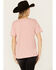 Image #4 - Blended Women's Rodeo Cowboy Cutout Short Sleeve Graphic Tee , Pink, hi-res