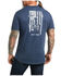 Image #2 - Ariat Men's Rebar American Outdoors Flag Graphic Short Sleeve Work Pocket T-Shirt, Heather Blue, hi-res