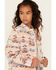 Image #2 - Ely Walker Girls' Southwestern Print Button-Down Sherpa Lined Shacket, Rust Copper, hi-res