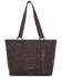 Montana West Women's Embroidered Fringe Conceal Tote Handbag, Dark Brown, hi-res
