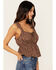 Image #2 - Cleo + Wolf Women's Bradley Floral Printed Tank Top, Chocolate, hi-res
