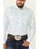 Image #3 - Wrangler 20X Men's Dot Geo Print Long Sleeve Snap Western Shirt , Blue, hi-res