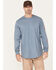 Image #1 - Hawx Men's FR Logo Long Sleeve Work T-Shirt , Blue, hi-res