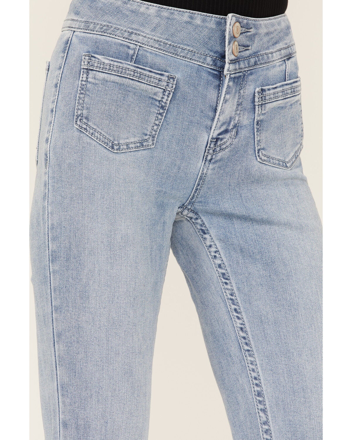 Image #2 - Shyanne Women's Light Wash High Rise Flare Jeans, Light Wash, hi-res