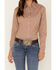 Image #3 - Rough Stock by Panhandle Women's Geo Print Long Sleeve Snap Western Shirt, Taupe, hi-res