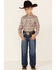 Roper Boys' Plaid Long Sleeve Pearl Snap Western Shirt , Brown, hi-res