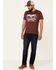 Flag & Anthem Men's Trademark Logo Burnout Short Sleeve T-Shirt , Maroon, hi-res