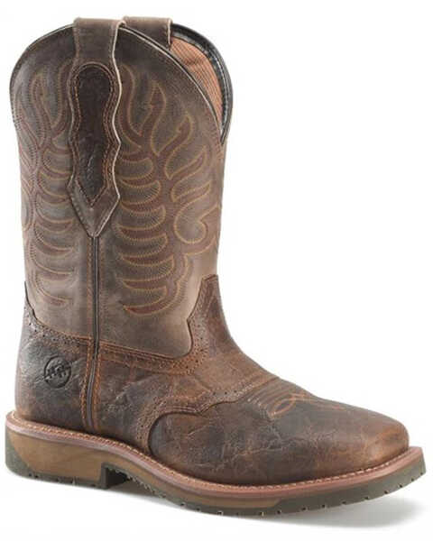 Image #1 - Double H Men's 11" Domestic Ice Roper Performance Western Boots - Broad Square Toe , Beige, hi-res