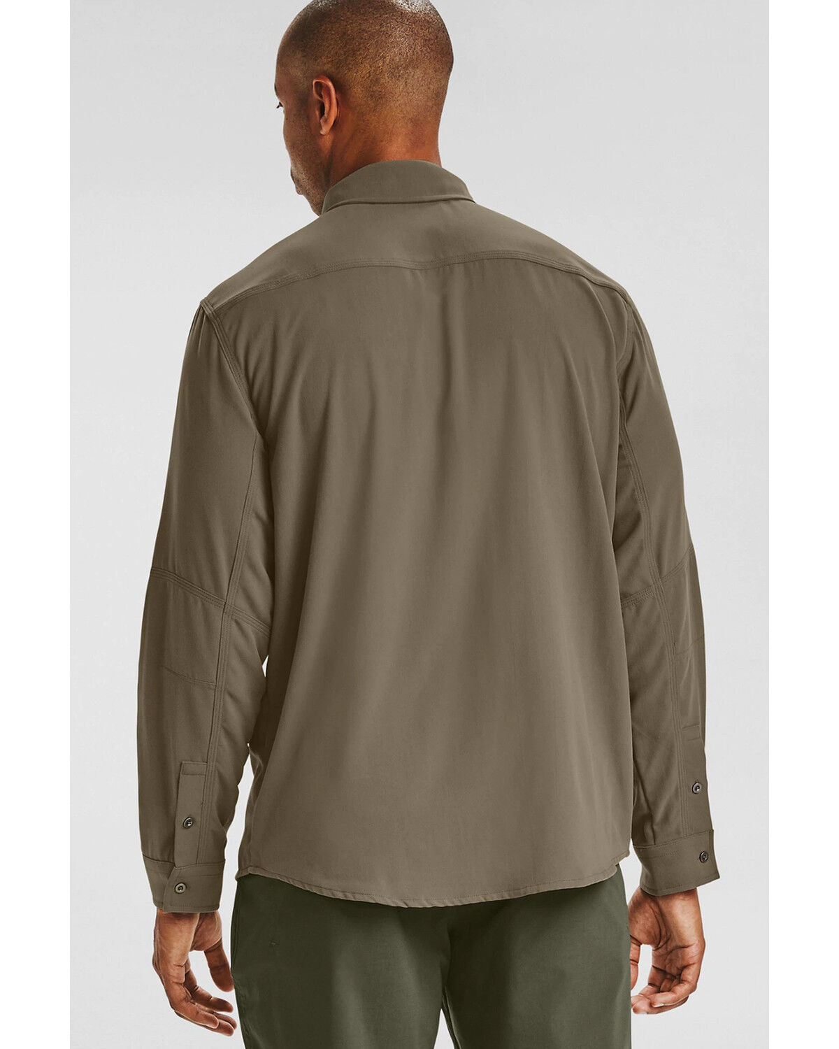Image #2 - Under Armour Men's Green Payload Button Down Long Sleeve Work Shirt, Green, hi-res