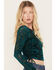 Image #2 - Shyanne Women's Side Tie Long Sleeve Top, Deep Teal, hi-res