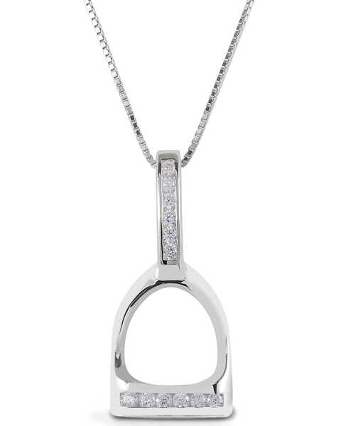 Image #1 -  Kelly Herd Women's Large English Stirrup Necklace , Silver, hi-res
