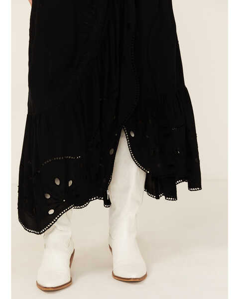 Image #2 - Beyond The Radar Women's Eyelet Midi Skirt , Black, hi-res