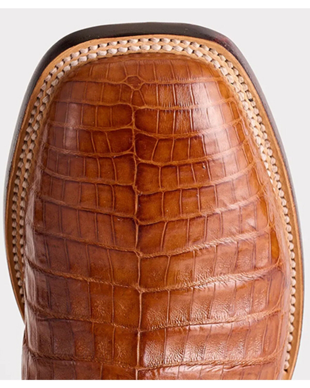 Image #5 - Lucchese Men's Wyatt Exotic Caiman Belly Western Boots - Broad Square Toe, Sienna, hi-res