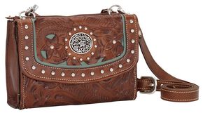 American West Lady Lace Crossbody Bag, Brown, hi-res