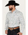 Rough Stock by Panhandle Men's Novelty Print Long Sleeve Snap Western Shirt, Grey, hi-res