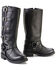 Image #1 - Milwaukee Leather Women's Buckle Detail Tall Motorcycle Boots - Round Toe, Black, hi-res