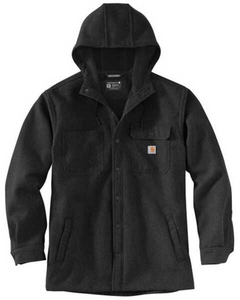 Carhartt Men's Rain Defender Relaxed Heavyweight Hooded Work Shirt Jacket , Black, hi-res
