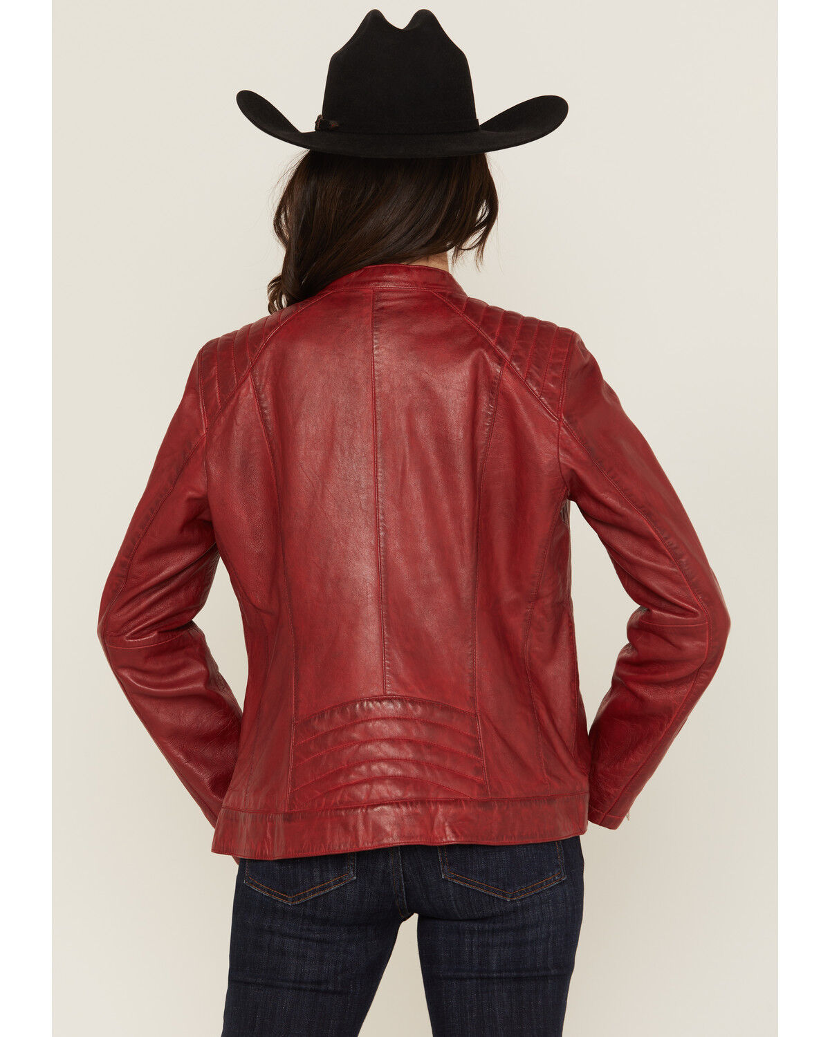 Image #4 - Scully Women's Leather Racing Jacket, Red, hi-res