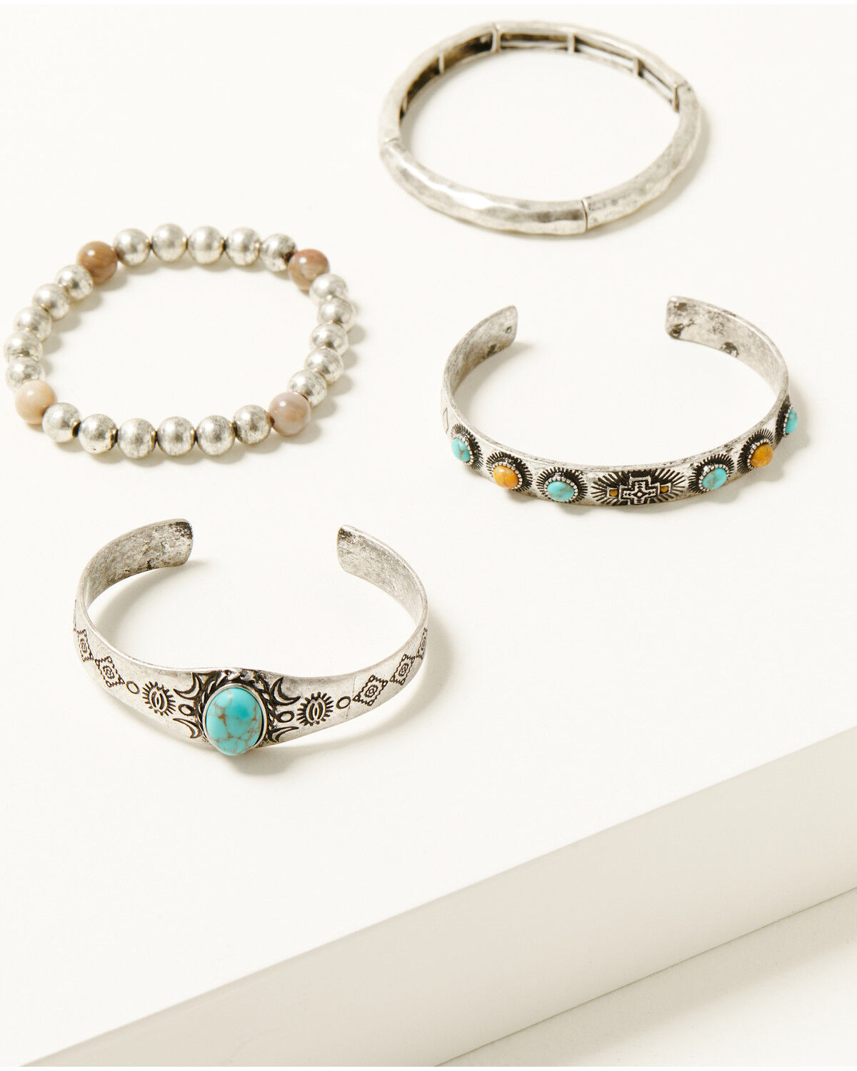 Image #1 - Shyanne Women's Heart Rodeo Sunset Bracelet Set - 4 Piece, Turquoise, hi-res