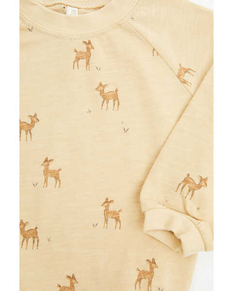 Image #2 - Rylee & Cru Infant Girls' Deer Print Long Sleeve Crew Neck Onesie , Cream, hi-res