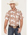 Rock & Roll Denim Men's Vertical Southwestern Stripe Short Sleeve Button Down Western Shirt , Natural, hi-res