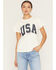 Image #1 - Wrangler Retro Women's USA Short Sleeve Tee, Cream, hi-res