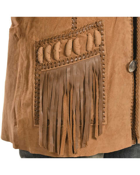 Image #5 - Scully Men's Fringed Suede Leather Coat - Tall, Buck Tan, hi-res