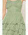 Image #3 - Ash & Violet Women's Sleeveless Tiered Ruffle Mini Dress, Sage, hi-res