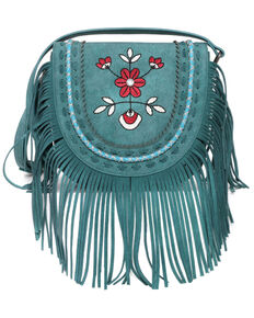 Montana West Women's Wrangler Floral Crossbody Bag, Turquoise, hi-res