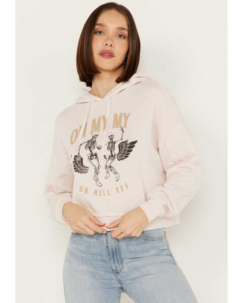 Cleo + Wolf Women's Oh My My Cropped Hoodie, Mauve, hi-res