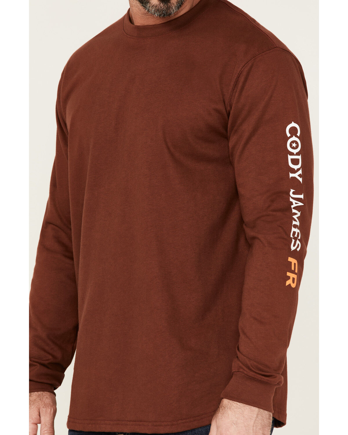 Image #3 - Cody James Men's FR Logo Long Sleeve Work T-Shirt, Mahogany, hi-res
