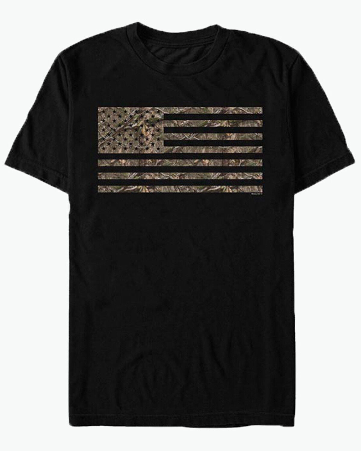 Mossy Oak Men's The Land American Flag Short Sleeve Graphic T-Shirt, Black, hi-res