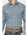 Roper Men's Amarillo Paisley Print Long Sleeve Pearl Snap Western Shirt, Blue, hi-res
