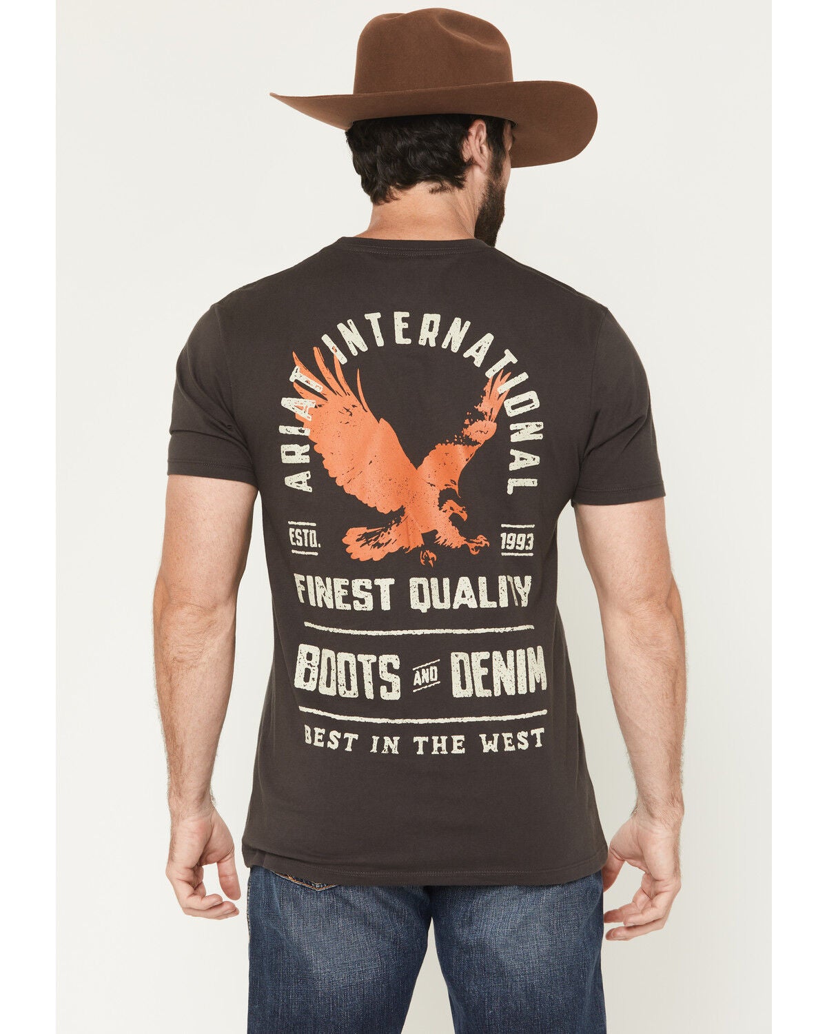 Image #1 - Ariat Men's Eagle Short Sleeve Graphic T-Shirt, Black, hi-res