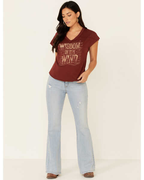 Image #2 - Shyanne Women's Wisdom Of The Wind Graphic Short Sleeve Tee , Chocolate, hi-res