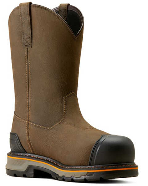 Image #1 - Ariat Men's Stump Jumper BOA Waterproof Work Boots - Composite Toe , Brown, hi-res