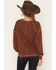 Image #4 - Blended Women's Lace V Long Sleeve Top, Chocolate, hi-res