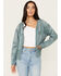 Image #1 - Miss Me Women's Crochet Faux Suede Jacket, Blue, hi-res