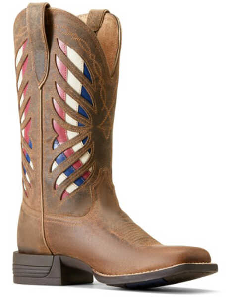 Ariat Women's Longview Performance Western Boots - Broad Square Toe , Brown, hi-res