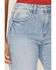 Image #2 - Vervet by Flying Monkey Women's Medium Wash Super High Rise Cuffed Cropped Baggy Straight Stretch Denim Jeans, Medium Wash, hi-res