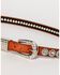 Image #1 - Shyanne Girls' Ostrich Print Rhinestone Belt, Brown, hi-res