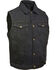 Image #1 - Milwaukee Leather Men's Snap Front Denim Vest with Shirt Collar , Black, hi-res