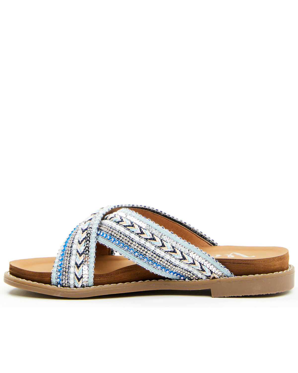 Image #3 - Very G Women's Elkin Beaded Sandals, Blue, hi-res