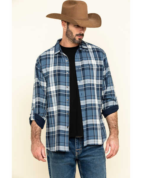 Image #1 - Pendleton Men's Fairbanks Plaid Button Long Sleeve Western Shirt , Blue, hi-res
