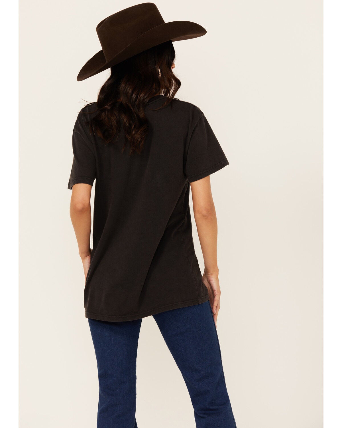 Image #4 - Wrangler Women's Boot Barn Exclusive Cowboy Logo Boyfriend Fit Short Sleeve Graphic Tee, Black, hi-res